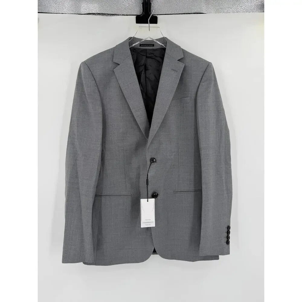 REISS Blazer Size 36 NEW Gray Pray Slim Fit Single Breasted Wool $250 Jacket